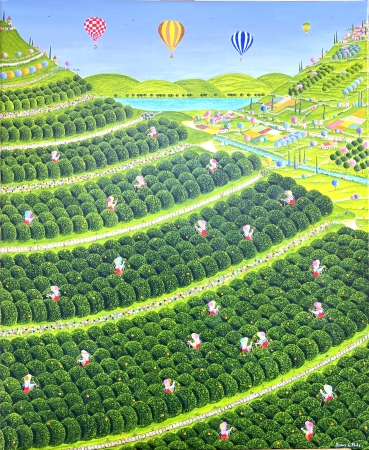 Les orangers sur le flanc de la colline